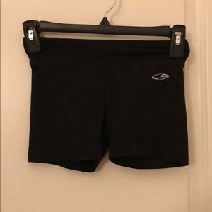 black, children’s work out shorts